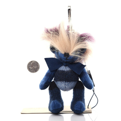 Burberry Cashmere Check Punk Thomas Bear Bag Charm Cadet Blue 2 of 3