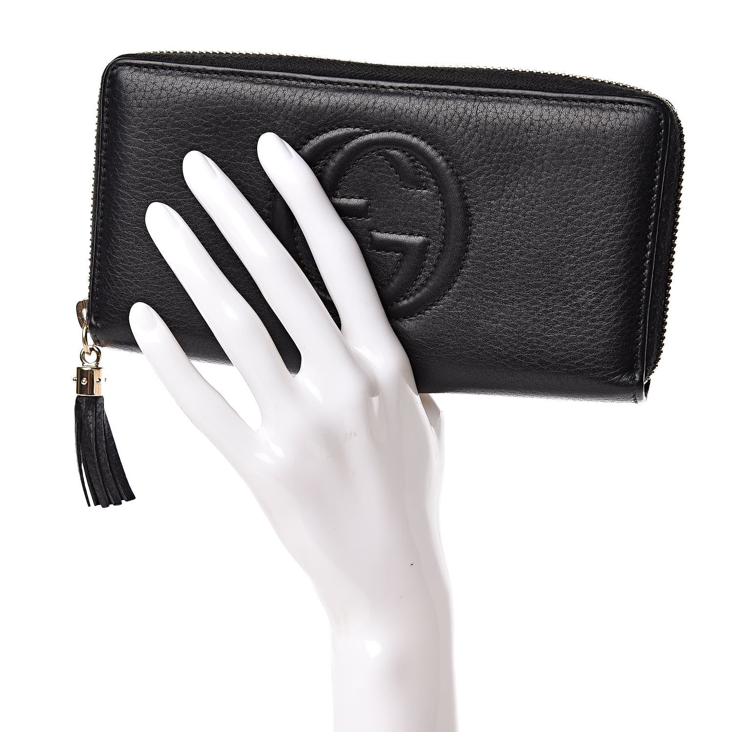 Gucci Calfskin Soho Zip Around Wallet Black 2 of 10