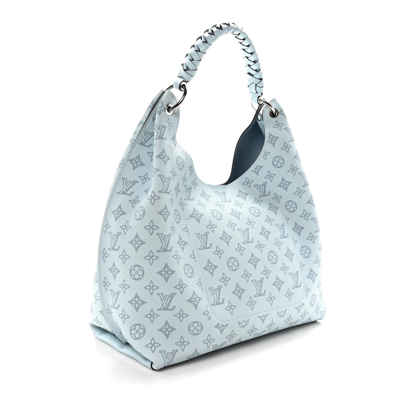 Louis Vuitton Mahina Carmel Hobo Bag Denim Blue 3 of 9