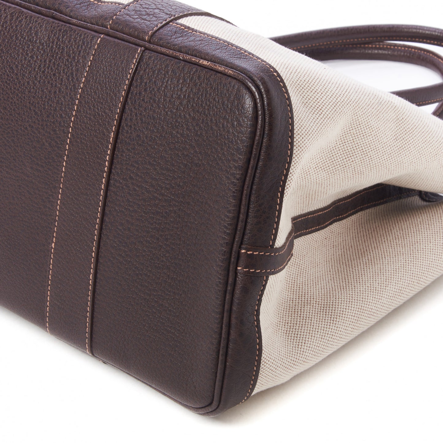 Toile Buffle Gala Garden Party Tote 36 MM Marron Fonce