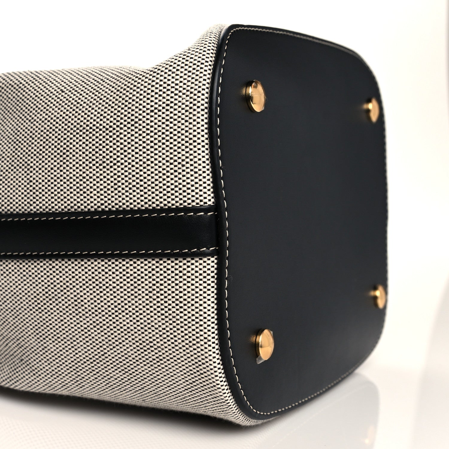 Burberry Canvas Cotton Small Peggy Bucket Bag Black Fiery Red 8 of 9