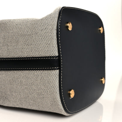 Burberry Canvas Cotton Small Peggy Bucket Bag Black Fiery Red 8 of 9