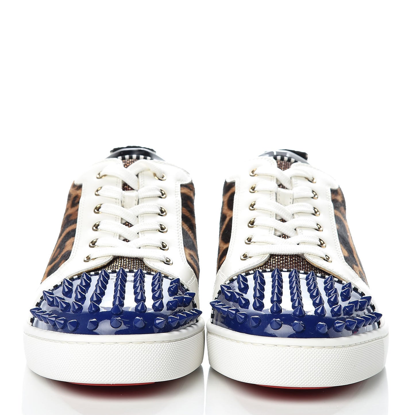 Calfskin Patent Spikes Mens Loubikick Flat Sneakers 47 Multi