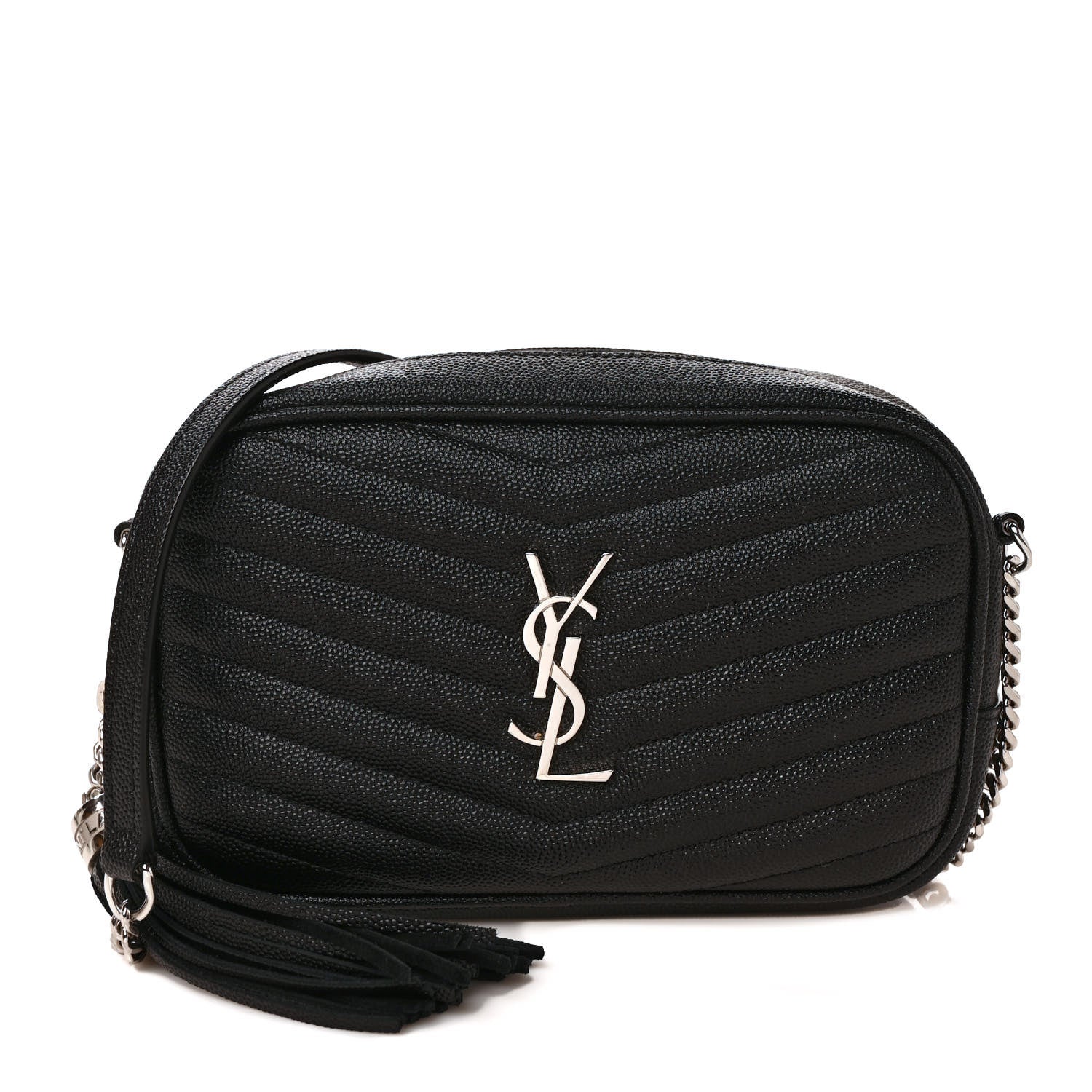 Saint Laurent Grain De Poudre Matelasse Monogram Mini Lou Camera Bag Black 1 of 9