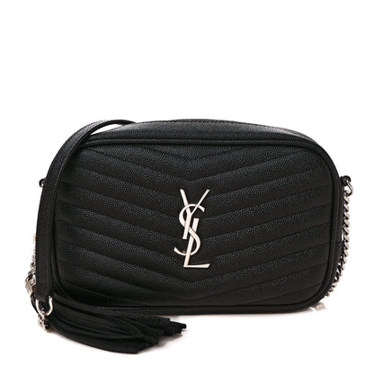 Saint Laurent Grain De Poudre Matelasse Monogram Mini Lou Camera Bag Black 1 of 9