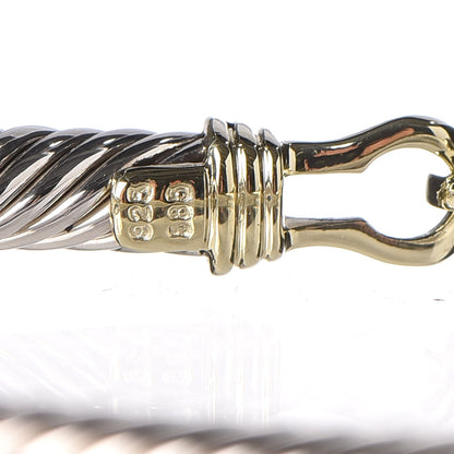 David Yurman Sterling Silver 14K Yellow Gold 5mm Cable Classic Buckle Bracelet 4 of 5