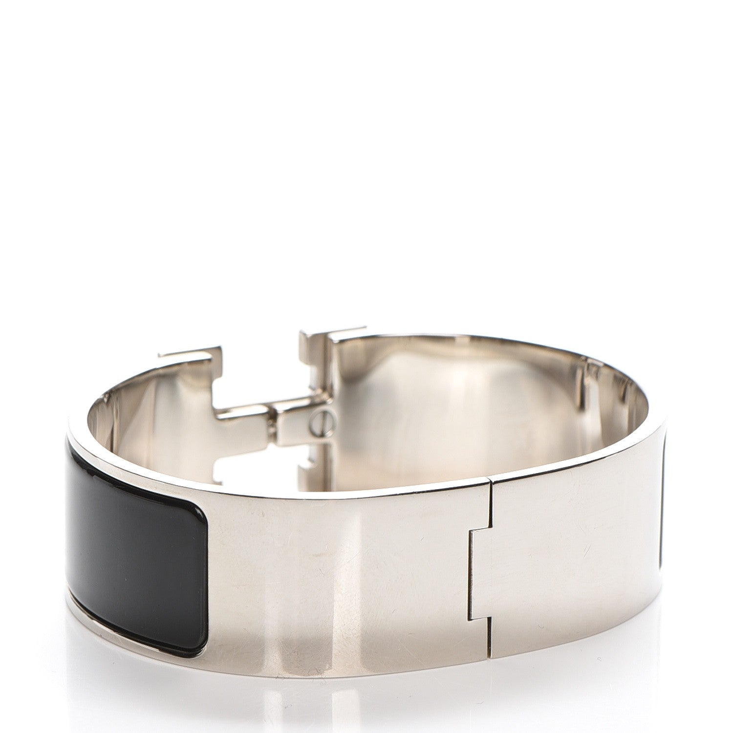 Hermes Enamel Wide Clic Clac H Bracelet GM Black 3 of 5