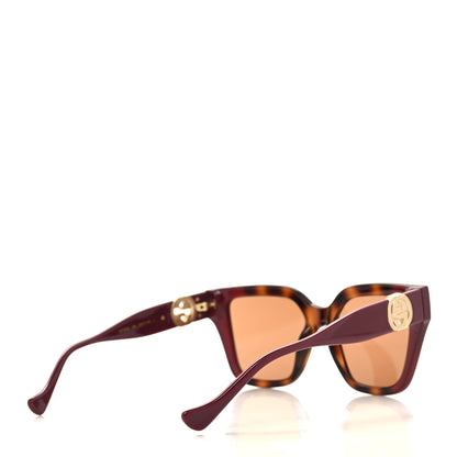 Gucci Acetate Square Frame Sunglasses GG1023S Havana Pink 4 of 8