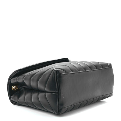 Saint Laurent Calfskin Y Quilted Monogram Small Loulou Chain Satchel Black 4 of 12