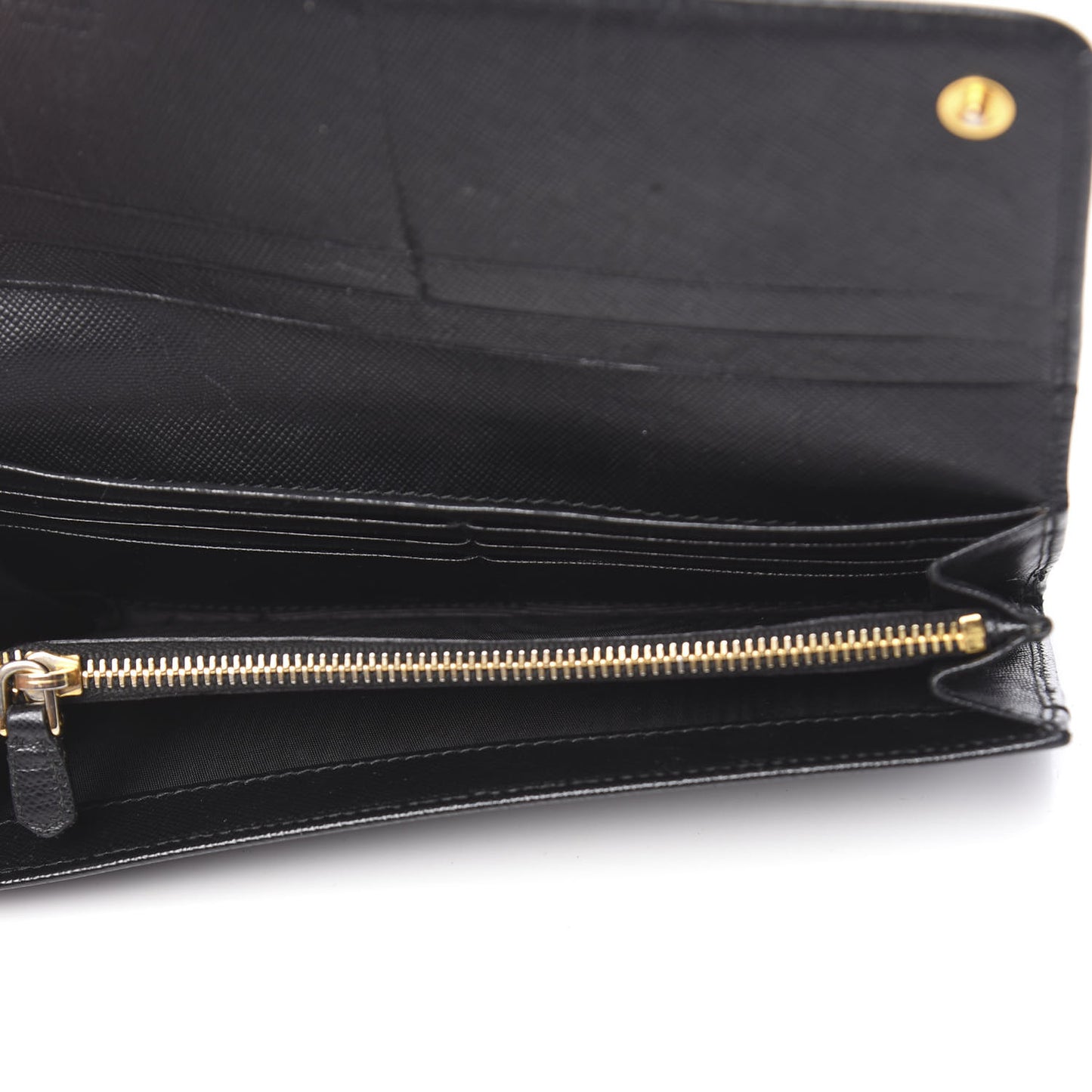 Saffiano Metal Continental Flap Wallet Black