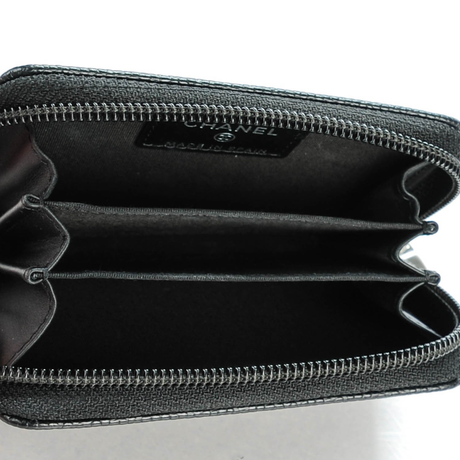 Chanel Caviar Timeless CC Zip Around Coin Purse Black 5 of 7