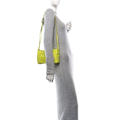 Bottega Veneta Paper Calfskin Maxi Intreccio Small Cassette Crossbody Bag Kiwi 2 of 10