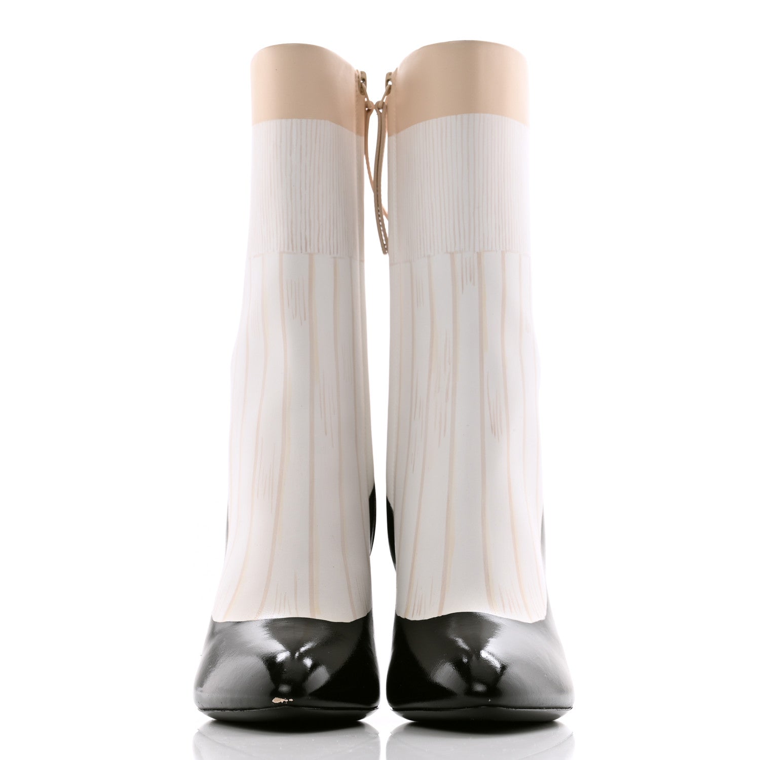Louis Vuitton Calfskin Illusion Ankle Boots 37 Black Beige 2 of 10
