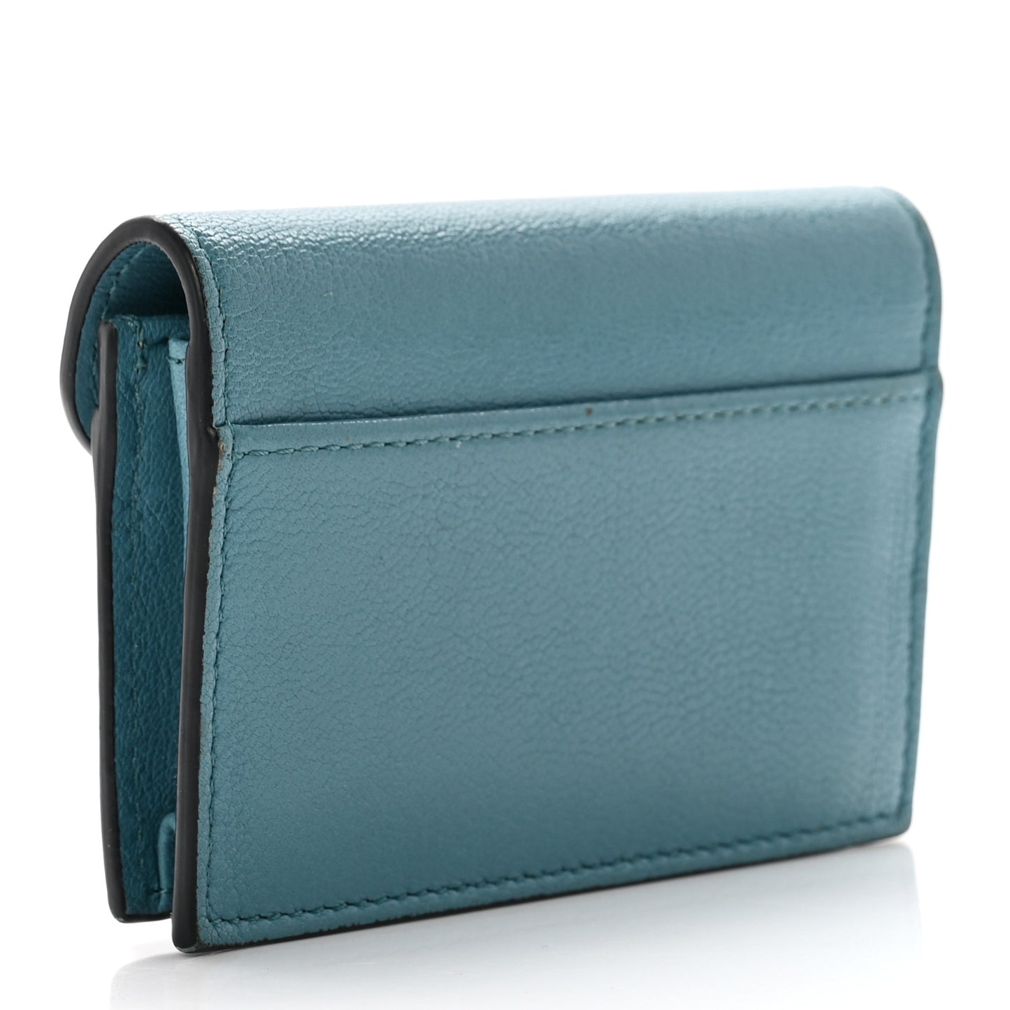 Goatskin Saddle Card Holder Azure Blue