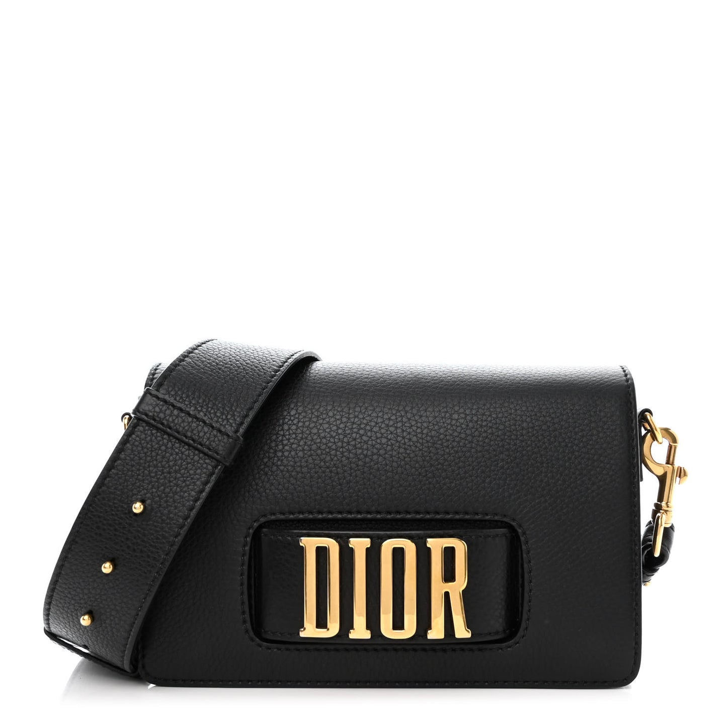 Grained Calfskin Dio(r)evolution Flap Bag Black