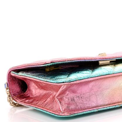 Chanel Metallic Goatskin Quilted 2.55 Reissue Wallet on Chain WOC Multicolor 10 of 11