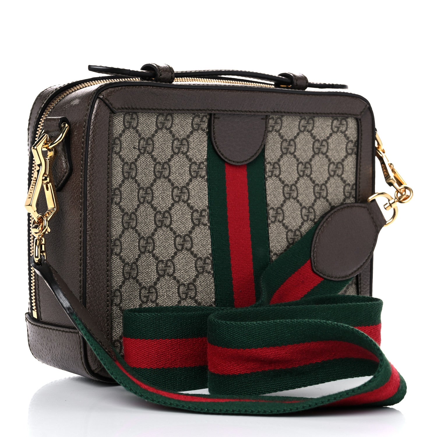 Gucci GG Supreme Web Small Ophidia Top Handle Shoulder Bag Brown 2 of 20