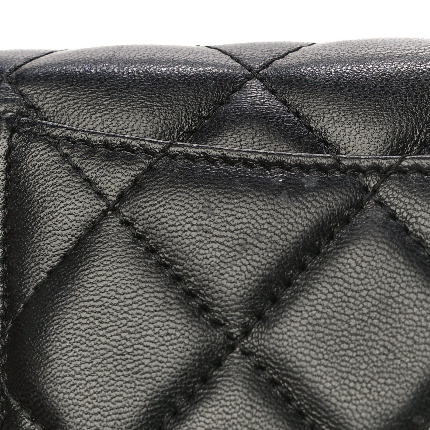 Chanel Lambskin Quilted Large Gusset Flap Wallet Black 24 of 24