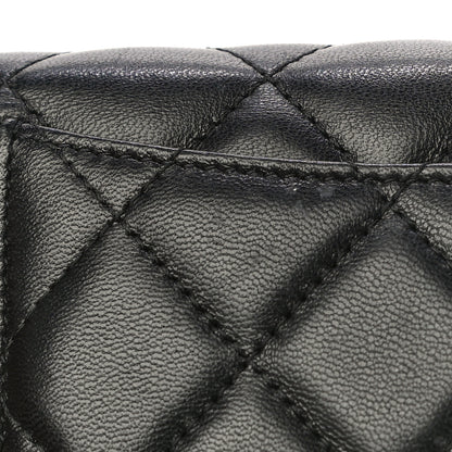 Chanel Lambskin Quilted Large Gusset Flap Wallet Black 24 of 24