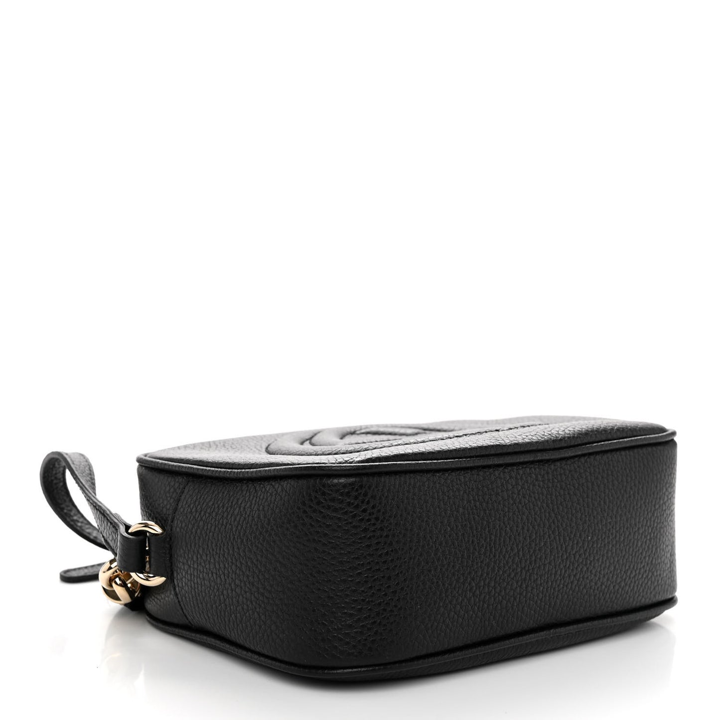 Pebbled Calfskin Small Soho Disco Bag Black