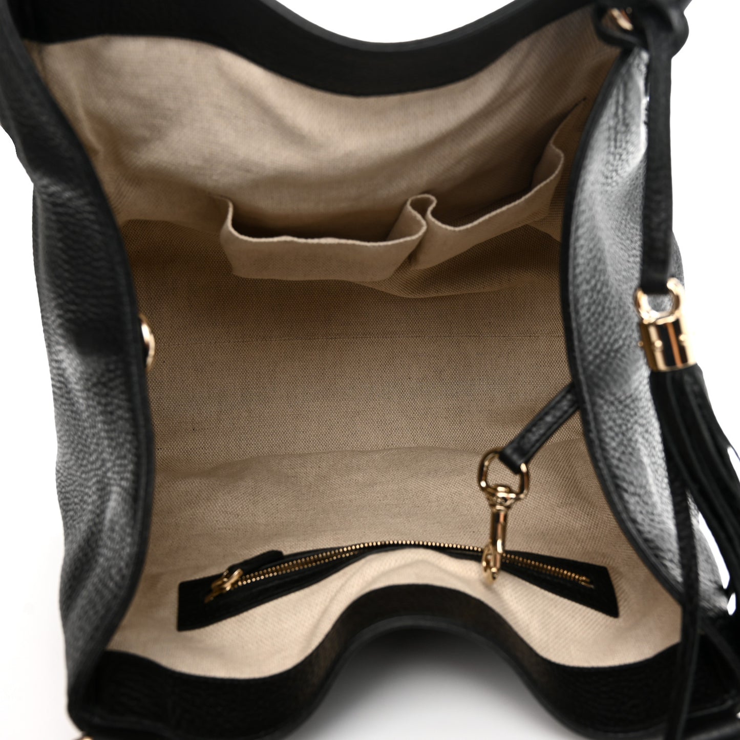 Pebbled Calfskin Medium Soho Shoulder Bag Black