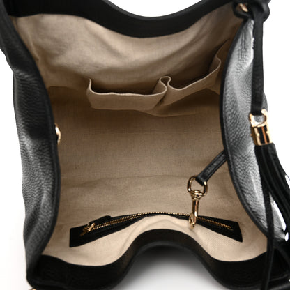 Gucci Pebbled Calfskin Medium Soho Shoulder Bag Black 5 of 10