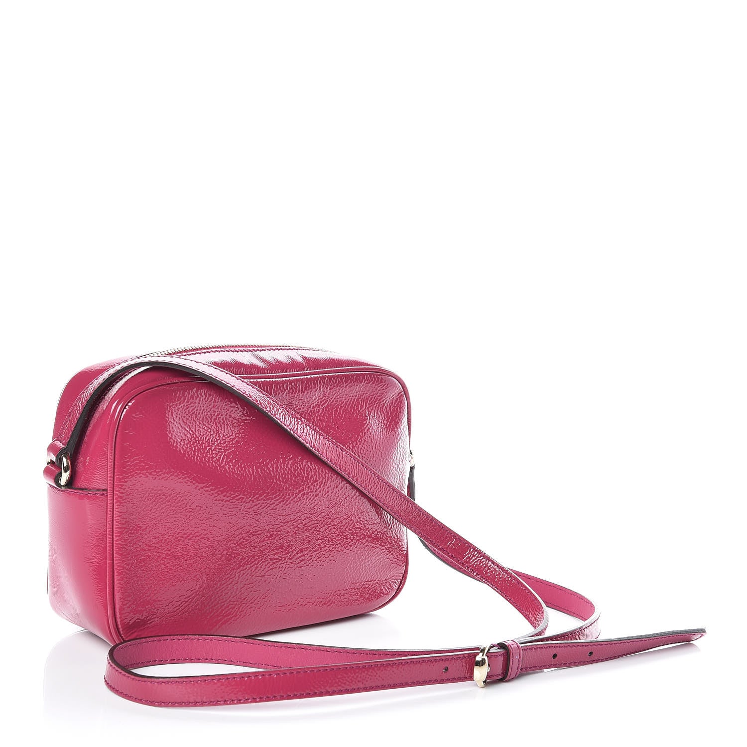Gucci Soft Patent Small Soho Disco Bag Bright Bougainvillea 3 of 9