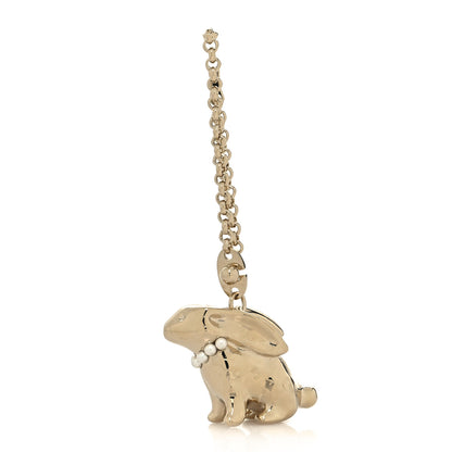 Chanel Metal Pearl CC Lunar New Year Rabbit Bag Charm Gold 1 of 4