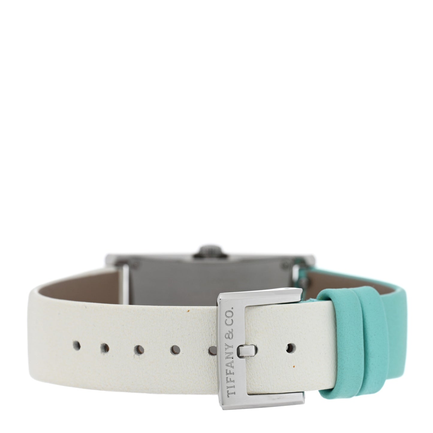 Stainless Steel Calfskin 22mm East West 2-Hand Quartz Watch Tiffany Blue