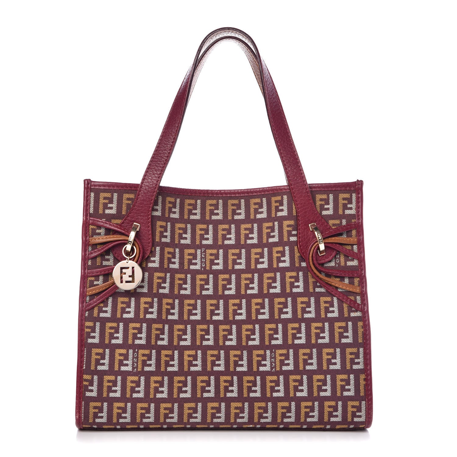 Fendi Zucchino Vitello Shopping Tote Amarena Ocra 1 of 7