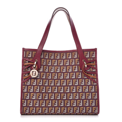 Fendi Zucchino Vitello Shopping Tote Amarena Ocra 1 of 7