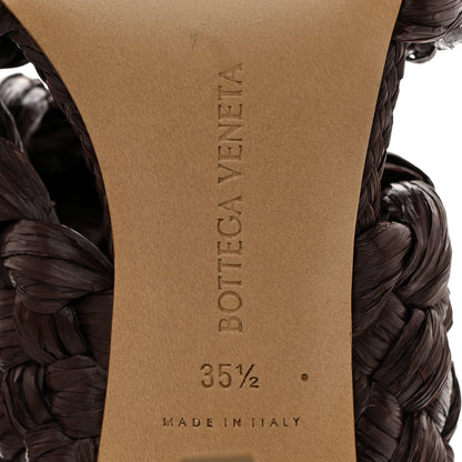 Bottega Veneta Nappa Twisted Intrecciato Raffia Slide Sandals 35.5 Bitter Chocolate 7 of 7