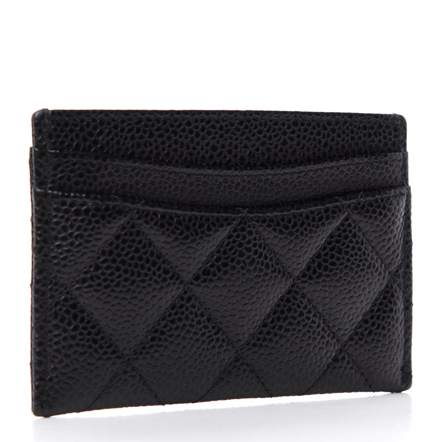 Caviar Quilted Card Holder Black