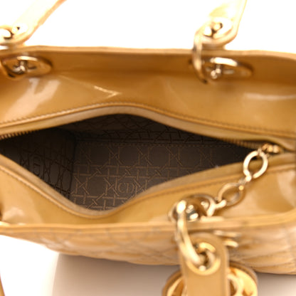 Christian Dior Patent Cannage Medium Lady Dior Beige 5 of 10