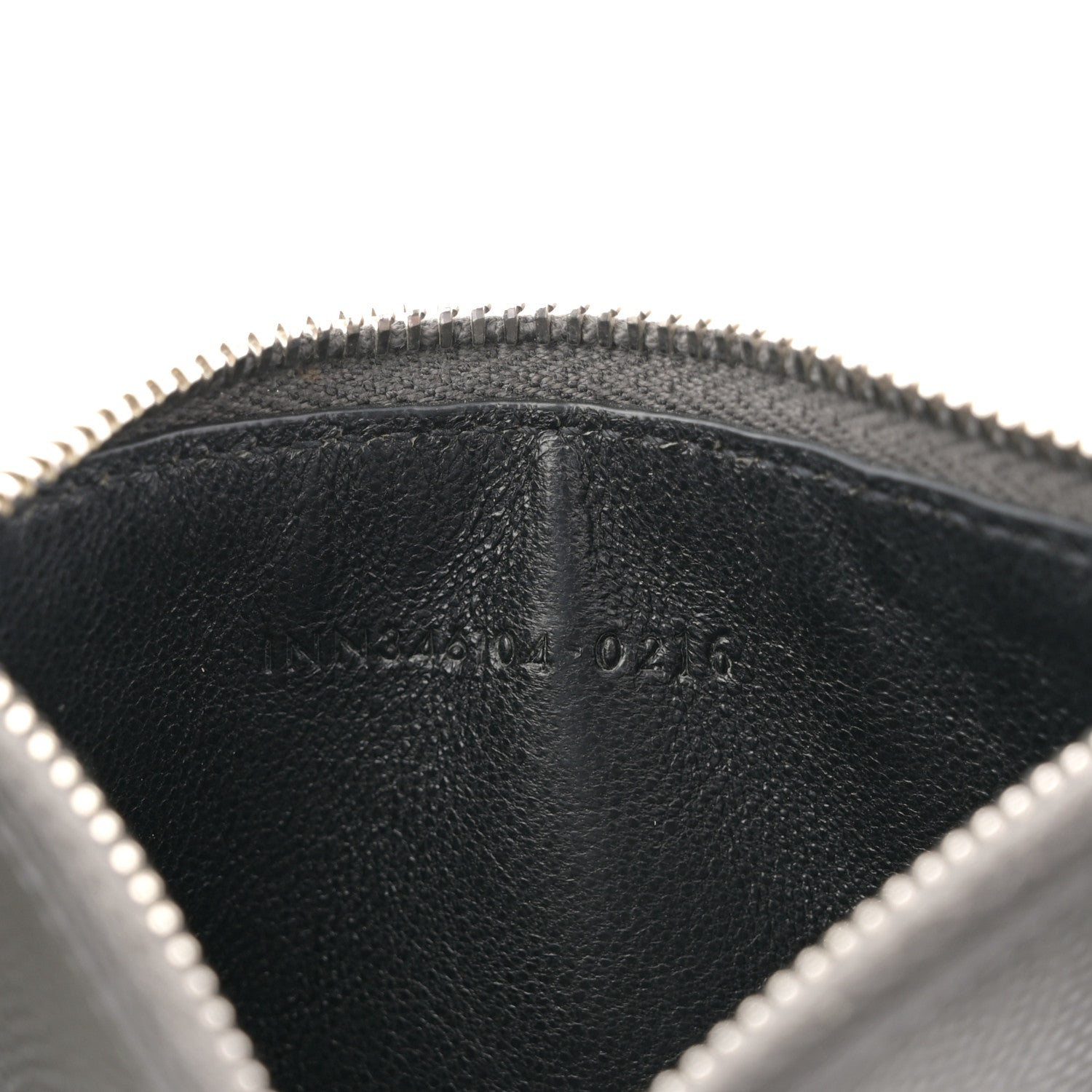 Saint Laurent Grained Calfskin 5 Fragments Zip Pouch Card Holder Dark Grey 7 of 8