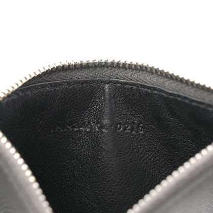 Saint Laurent Grained Calfskin 5 Fragments Zip Pouch Card Holder Dark Grey 7 of 8