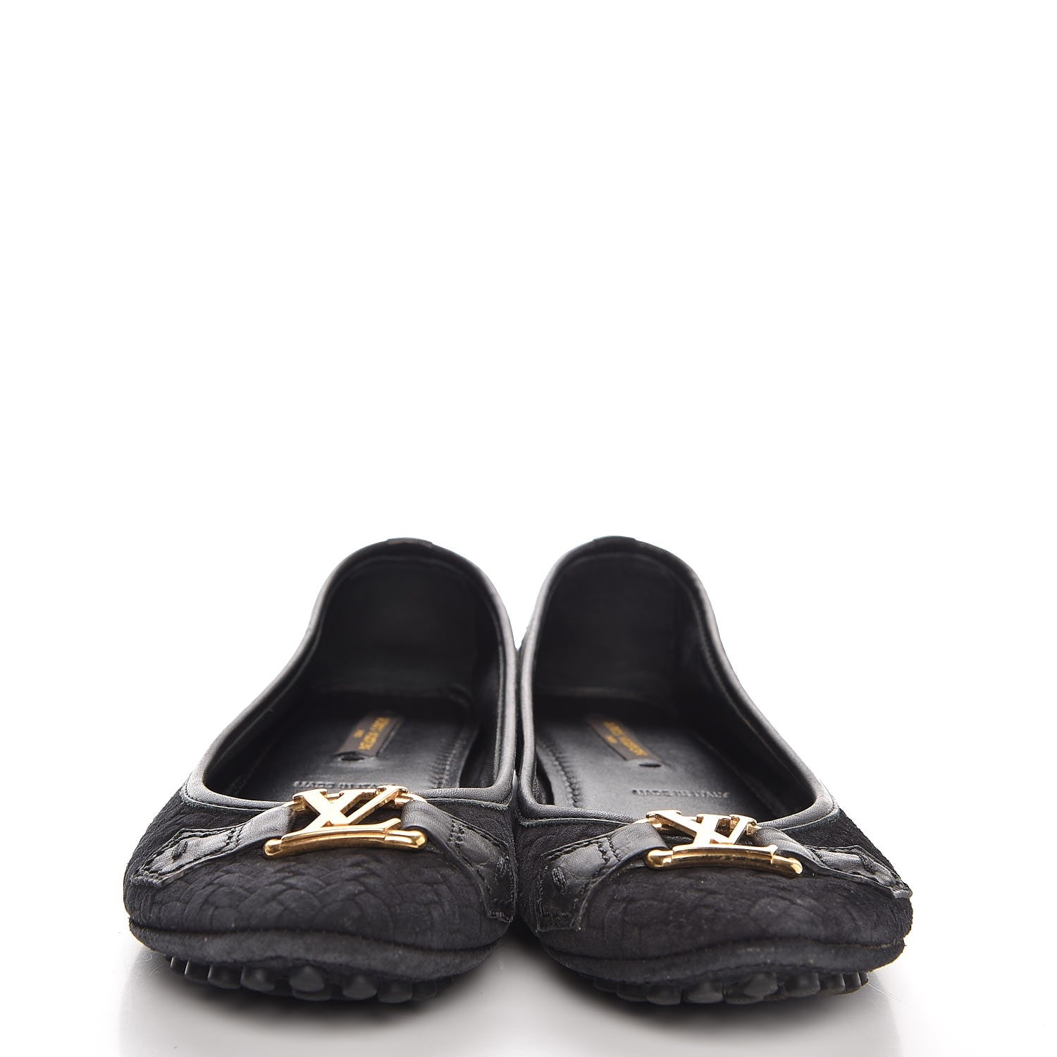 Louis Vuitton Woven Suede Oxford Ballerina Flats 35 Black 2 of 9