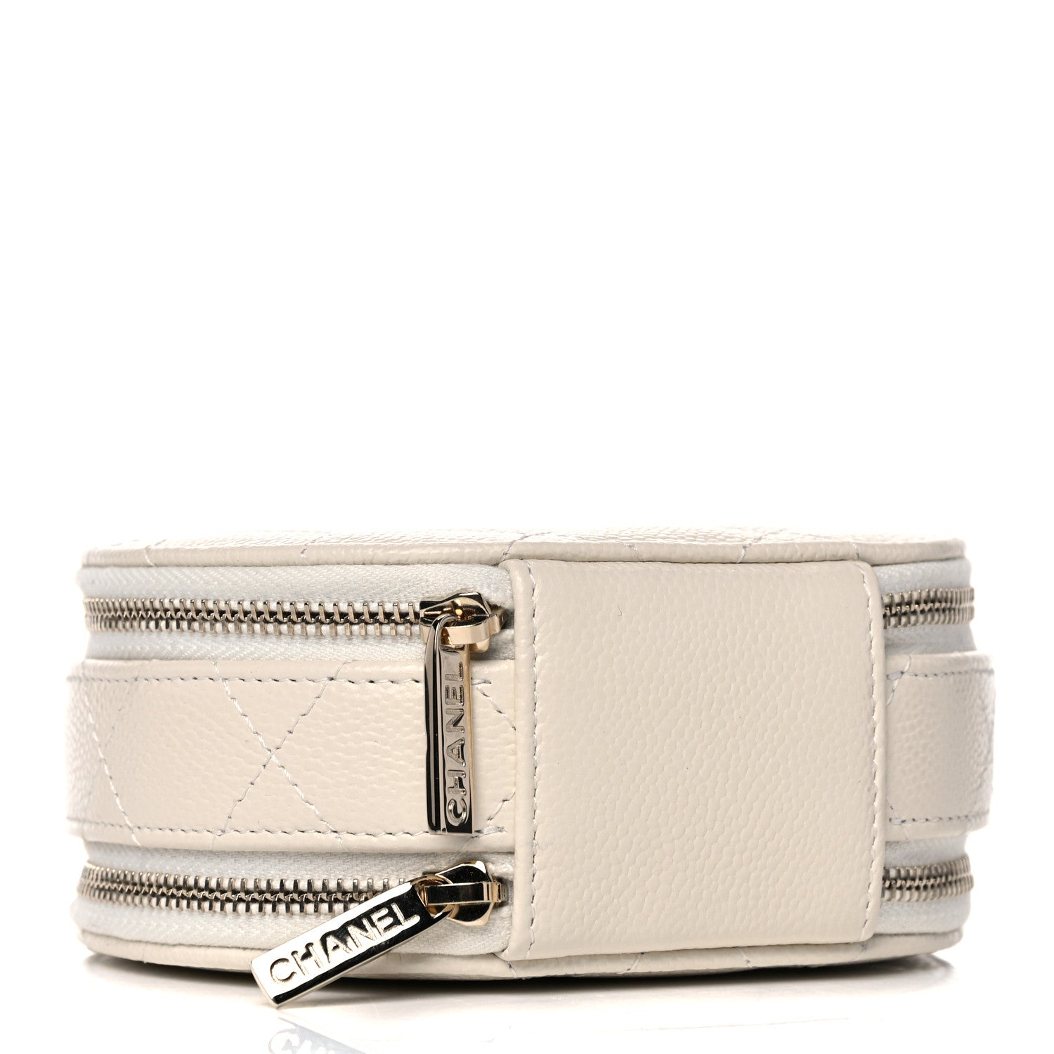 Chanel Caviar Quilted Round Handle With Care Vanity With Chain White 4 of 11