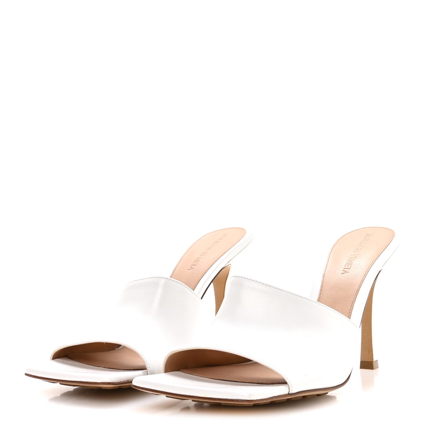 Bottega Veneta Lambskin Stretch Mule Sandals 40 Optic White 4 of 8