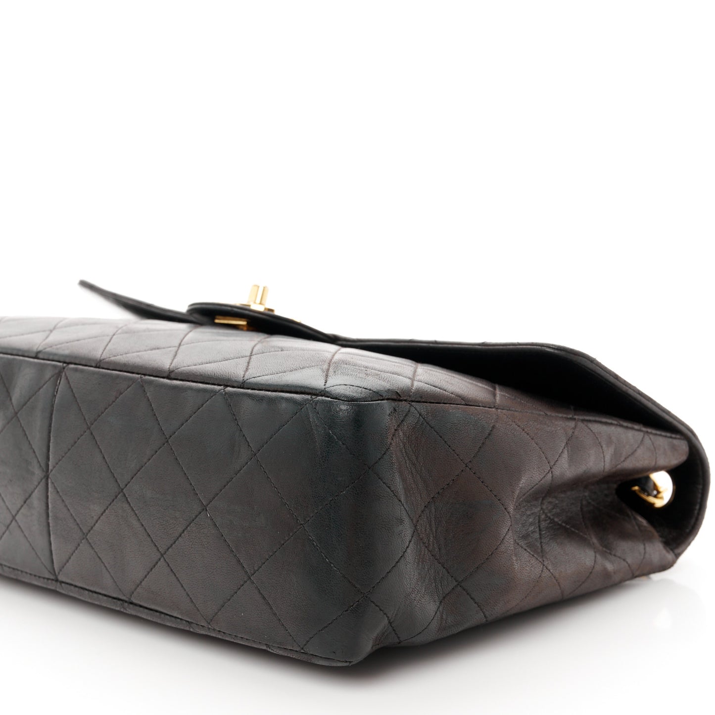 Lambskin Quilted XL Jumbo Single Flap Black