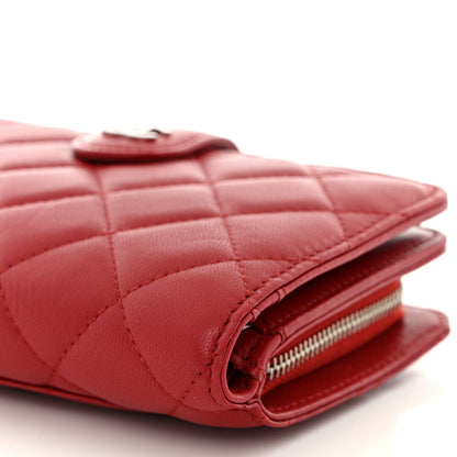 Chanel Lambskin Quilted CC French Wallet Red 11 of 12