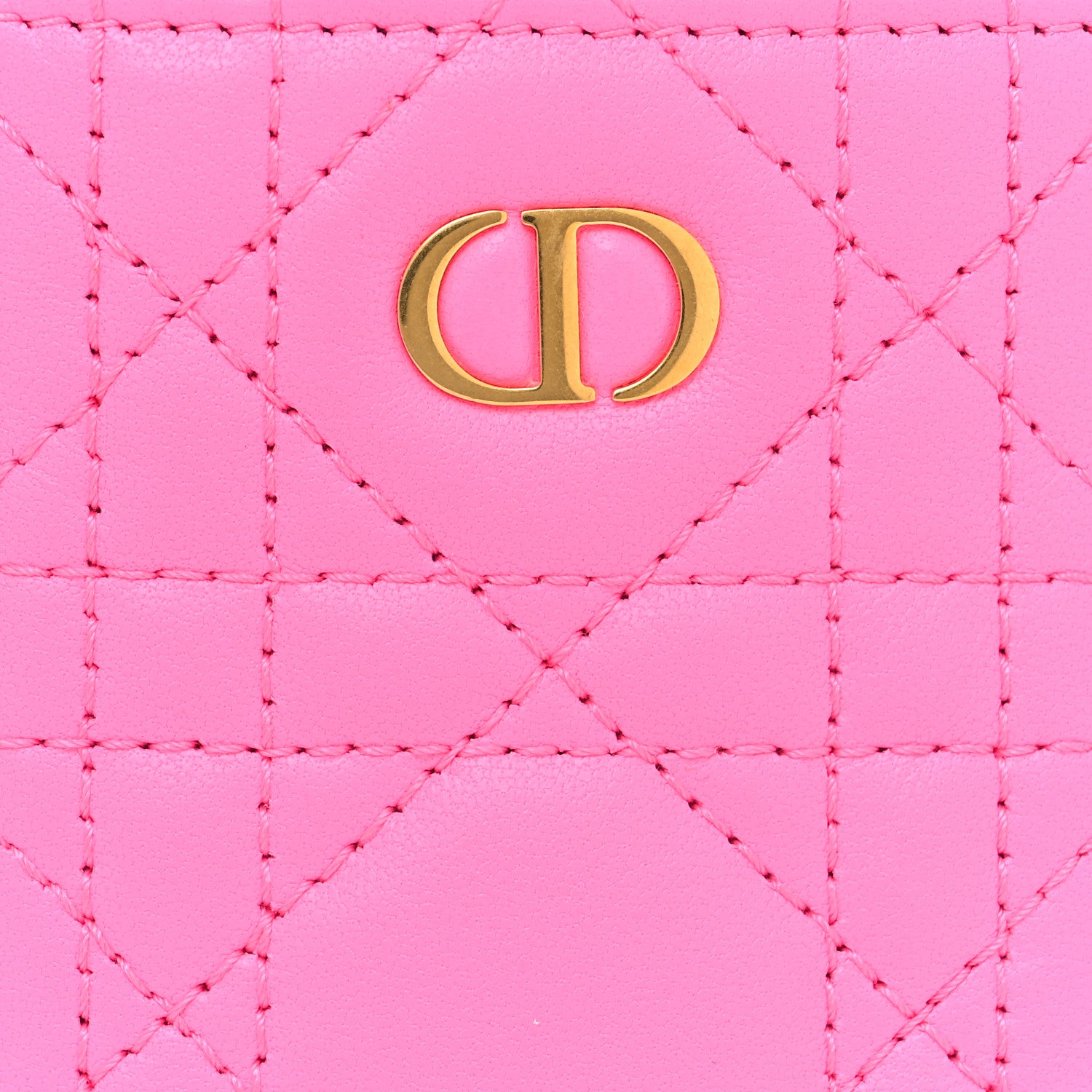 Christian Dior Calfskin Cannage Caro Card Holder Pink 8 of 8
