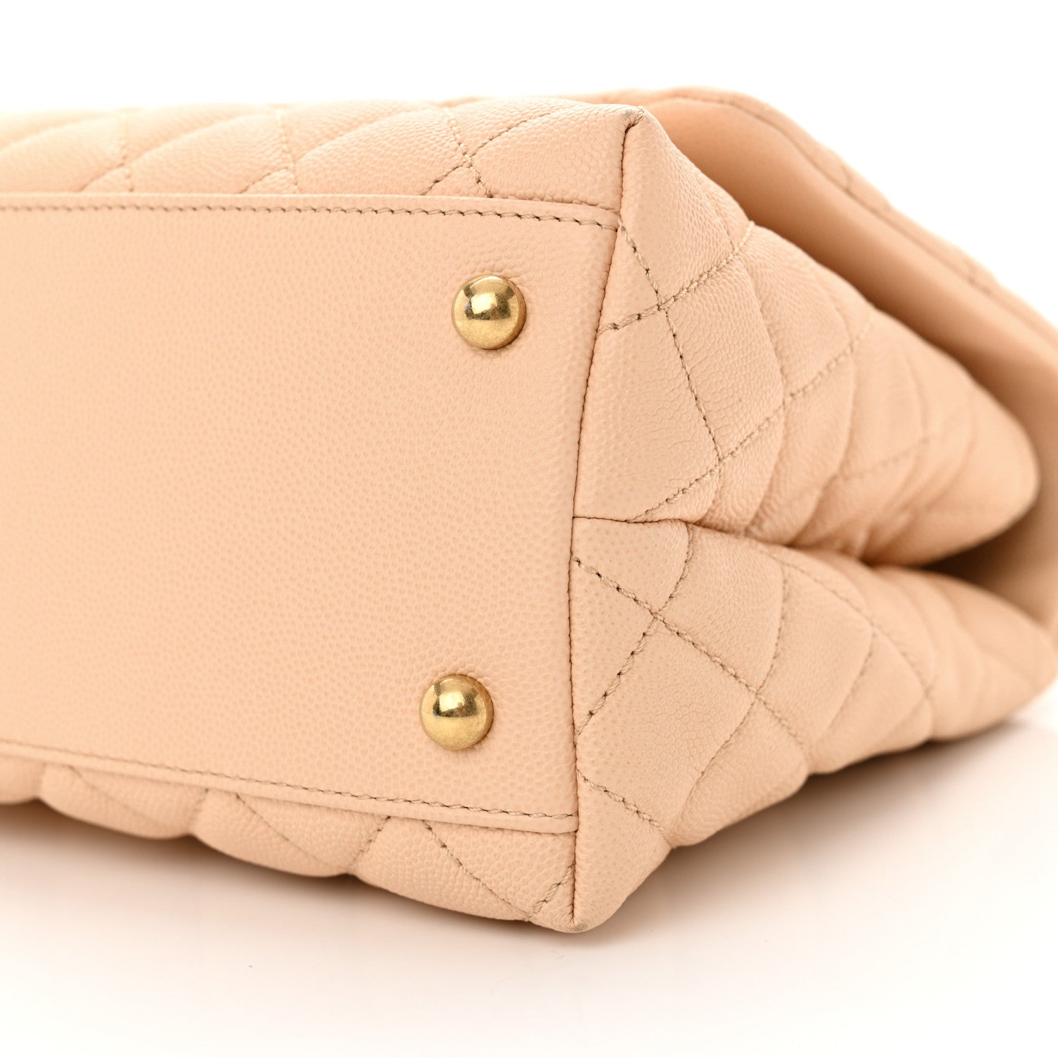 Chanel Caviar Quilted Small Coco Handle Flap Beige 10 of 11