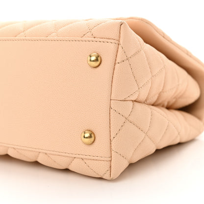 Chanel Caviar Quilted Small Coco Handle Flap Beige 10 of 11