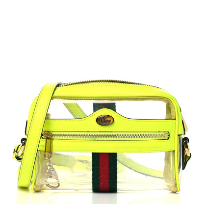 Gucci Vinyl Web Mini Ophidia Transparent Shoulder Bag Yellow Fluo 1 of 11