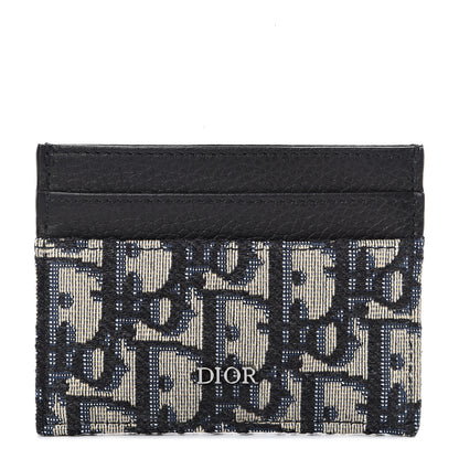 Christian Dior Grained Calfskin Oblique Card Holder Black 1 of 8