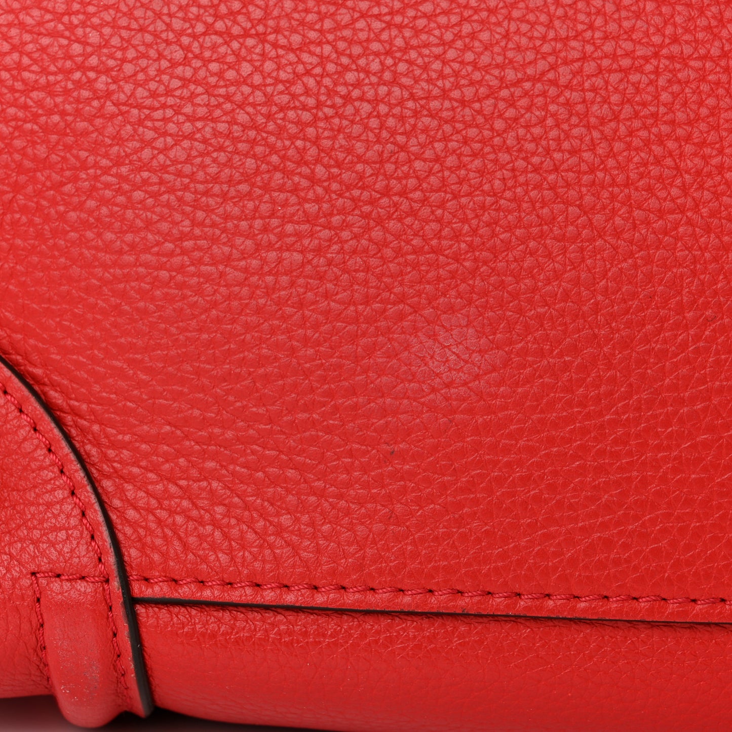 Drummed Calfskin Mini Luggage Coquelicot
