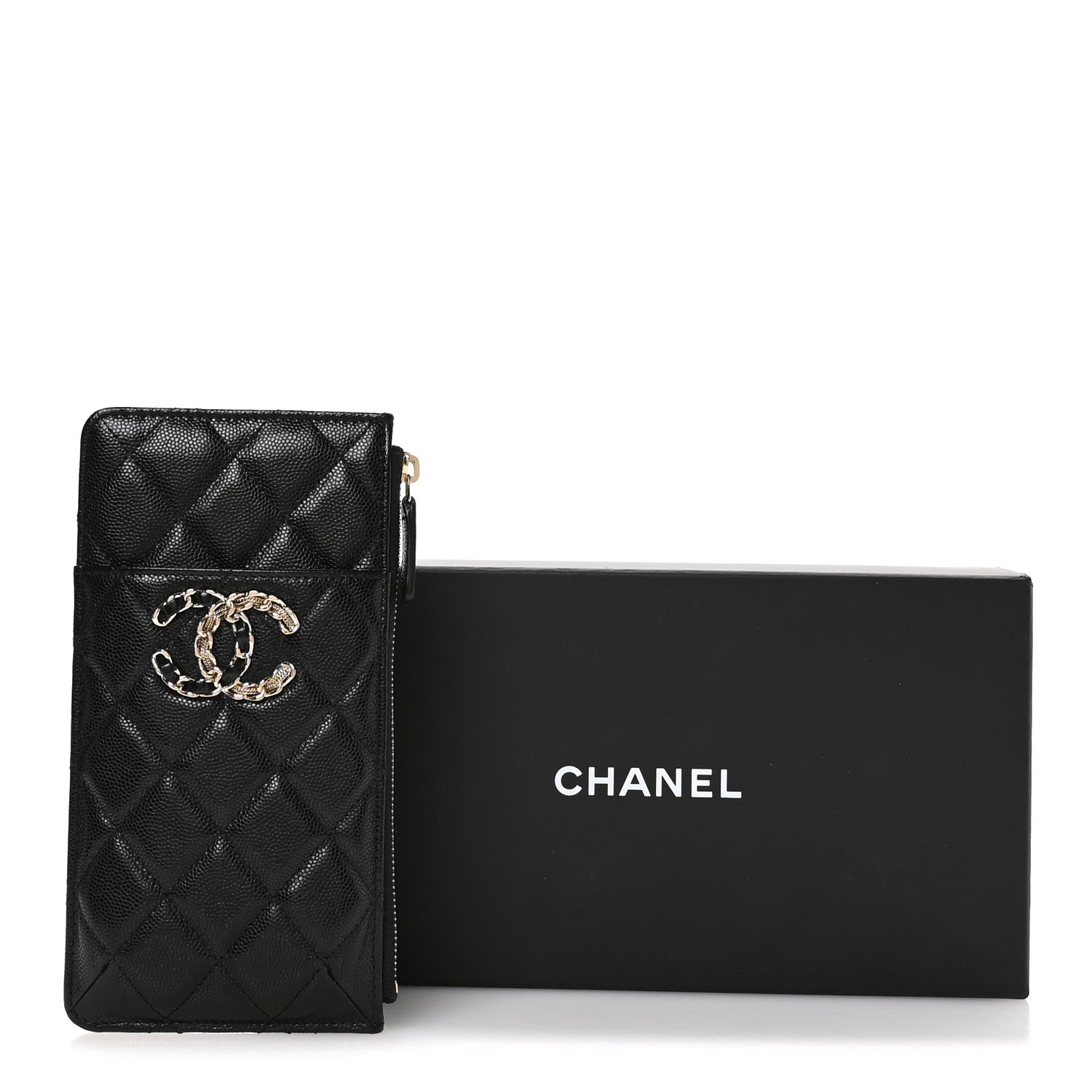Chanel Caviar Quilted French New Wave Flat Wallet Pouch Black 8 of 8
