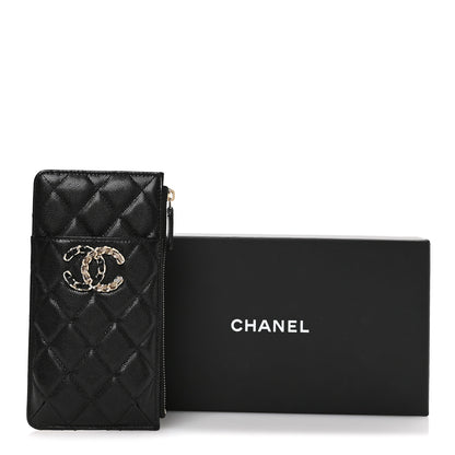 Chanel Caviar Quilted French New Wave Flat Wallet Pouch Black 8 of 8
