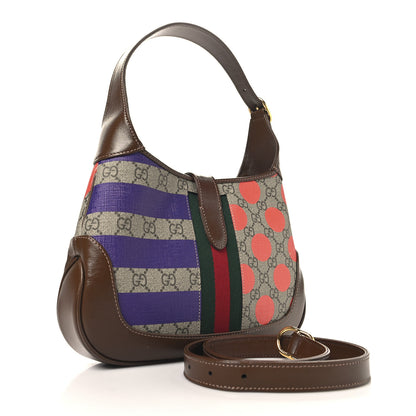 Gucci GG Supreme Monogram Azalea Calfskin Print Web Small Jackie 1961 Hobo Multicolor 3 of 10